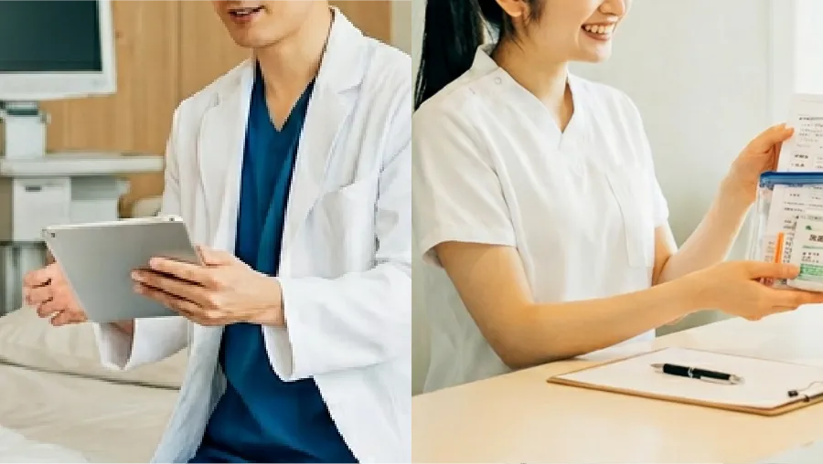 医師から手術の説明を受ける様子