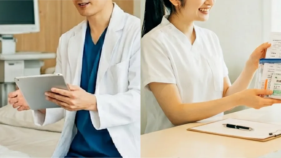 医師から手術の説明を受ける様子